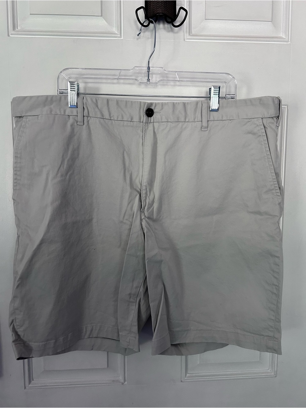 Lands' End Light Gray Flat-Front Cotton Shorts